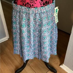 Vintage Deadstock LILY’S OF BH Blue Pleated Skater Skirt Knee-length Casual 18